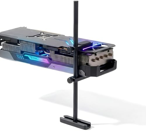 GPU-hållare, grafikkortshållare Aerospace aluminium grafikkort stöd höjdjusterbar grafikkortshållare videokort saghållare glidskena GPU-stöd (10 mm – 270 mm svart)