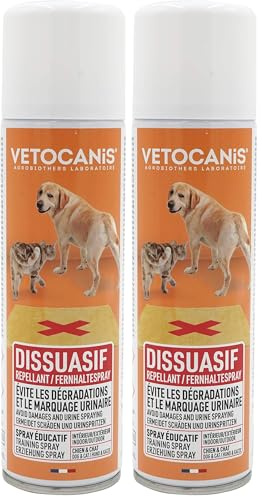 VETOCANIS Spray Repoussant, Intérieur et Extérieur, pour chien et chat, 250ml (Lot de 2)