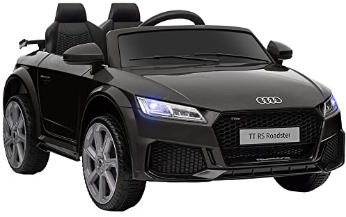 HOMCOM Voiture électrique Enfant véhicule électrique Enfant Audi TT RS 12 V 30 W V. Max. 3 Km/h télécommande 2,4G Effets sonores + Lumineux Noir