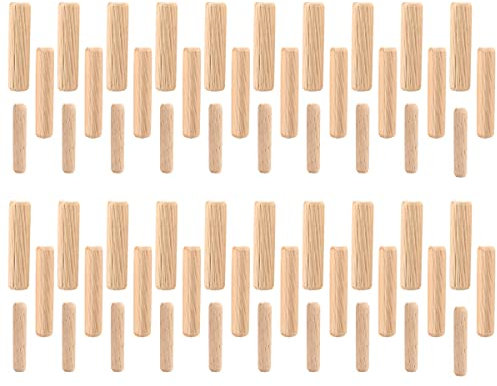 60 Stück Holzdübel Set M6 M8 M10 Riffelholzdübel für Geriffeltes DIY Handwerk