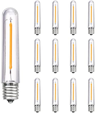 Bokoiuu Bombilla de repuesto para tira de luz LED S14, 0,6 W, 120 V, base de rosca E12, 12 unidades