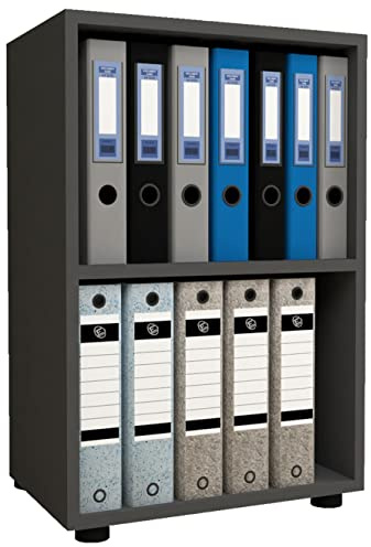 VCM Holzregal stehend | platzsparender Aktenschrank | Maße ca. H. 74 x B. 49 x T. 32 cm | Elegantes Regal | Büroregal – Ulas 2f