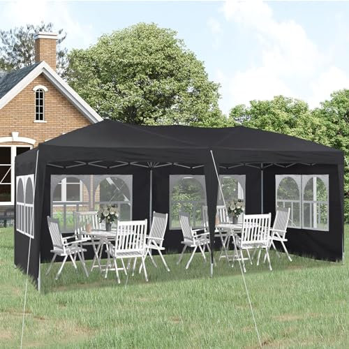 TUKAILAi Tonnelle pop-up de 3 x 6 m avec côtés anti-UV et sac de rangement pour barbecue, mariage, fête, camping