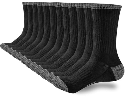 inaWarm Women's Cotton Walking Socks, 6 Pairs, Cushioned and Thermal | 78.6% cotton with breathable mesh and a thick terry sole; arch support suits hiking, outdoor sports and wearing with boots.