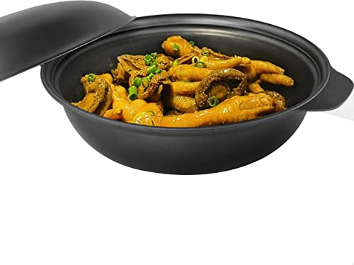 Petit Wok antiadhésif avec Couvercle de Wok, poêle à Wok en Fonte, cocotte Chinoise en Argile pour Une ou Plusieurs Personnes, Petit Mini Wok, 22 cm (16 cm)