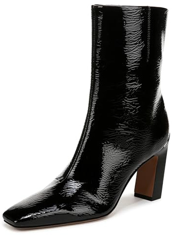 Franco Sarto Womens Briar Snip Toe Heeled Ankle Boot Black Glossy 11 M