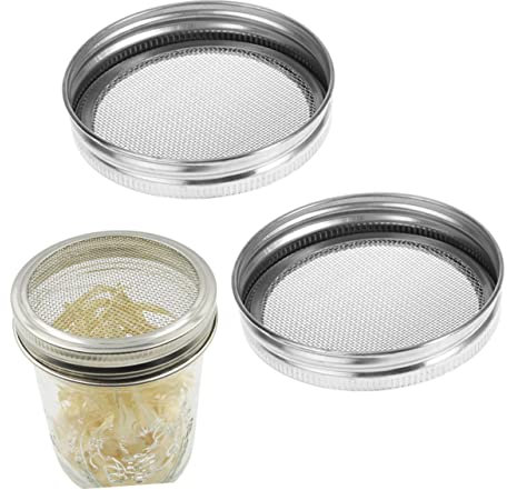 SHOWERORO Pot De Germination Acier Inoxydable Pour Bocal à Large Ouverture Couvercles De Germination Pour Production De Germes Biologiques Maison Et Cuisine