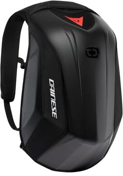 Dainese - D-Mach 2 Motorradrucksack, aerodynamisch und ergonomisch, mit Fächern für Laptop und Schuhe, Helmgurt, wasserdicht, 22.2 L, Schwarz