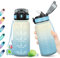KollyKolla Borraccia 500ml, Borraccia con Cannuccia e Indicatore del Tempo, Bottiglia Acqua Riutilizzabile, senza BPA, A Prova di Perdite, Bottiglia Sport per Bambini, Studenti, Palestra, Ufficio