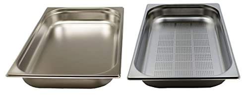 Set de cocción al vapor perforada GN 1/1, recipiente gastronorm, de acero inoxidable, 8,5 litros, profundidad 65 mm