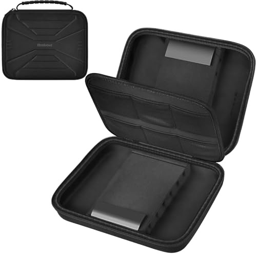 Boobowl Custodia rigida per freccette, resistente agli urti, per punta in acciaio e freccette morbide, ideale per professionisti e principianti (solo scatola), Nero , Hold 12 pezzi nero-f