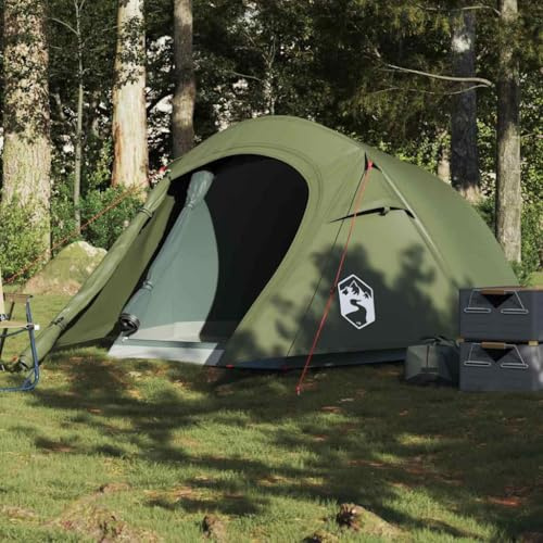Tente gonflable, tente tunnel 3 personnes, vert olive, imperméable, tente gonflable pour le camping, la plage et les activités de plein air