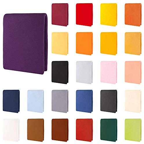 CelinaTex Aqua Wasserbett Boxspringbett Spannbettlaken 120x200-130x220 cm lila Baumwolle Bettlaken Elastan