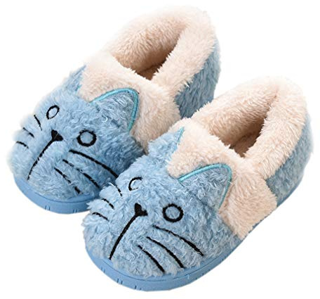 KVbabby Zapatillas de Estar por Casa para Niñas Niños Invierno Zapatillas Interior Casa Caliente Pantuflas Mujer Suave Algodón Calentar Azul2 34-35 EU (Fabricante: 240)