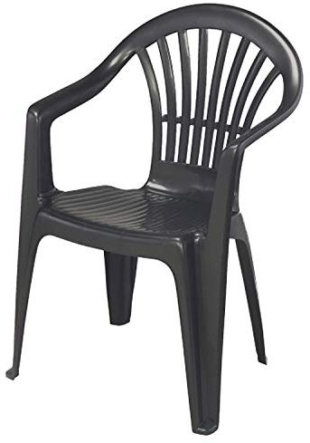 FineHome Kunststoff Stapelstuhl Gartenstuhl 'Altea' Bistrostuhl Anthrazit Gartensessel Balkonstuhl stapelbar Balkonmöbel Gartenmöbel