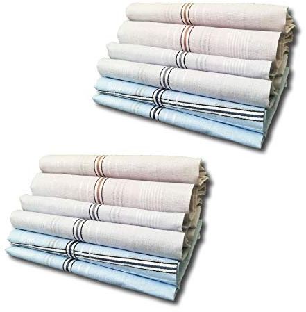 Fazzoletti da Uomo in Puro Cotone 100% | Misura Grande 41 x 41 cm | Pacco da 12 Pezzi |Bianchi - Colorati | Confezione Regalo | Made in Italy (Scozzese C2)