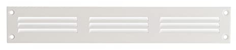 Steinberg14 Griglia di Ventilazione Rettangolare 300x50 mm - Griglie di Aerazione in Metallo Bianco - Serranda di Scarico dell'aria con Zanzariera - Copri Bocchetta Interna a Parete e a Soffitto