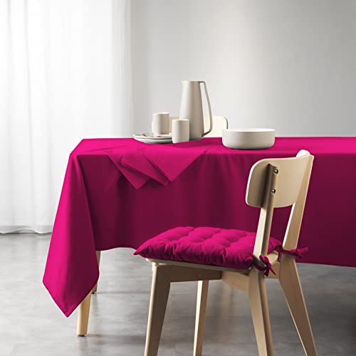 Douceur d'Intérieur, Tovaglia rettangolare (140 X 240 Cm) Mistral Fucsia, Cotone Riciclato