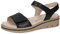CAPRICE Damen Sandalen flach aus Leder Bequem, Schwarz (Black Nappa), 41 EU