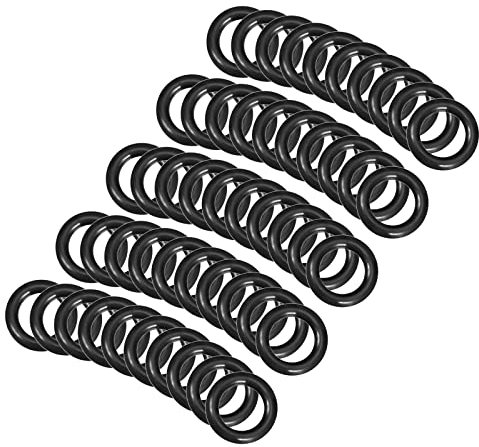 QUARKZMAN 10mm x 7mm x 1,5mm Nitrile Caoutchouc Joints toriques x 50 Pièces Rondes Joint Rondelle pour Robinet Plomberie Réparation Étanchéité Connexion [Noir]