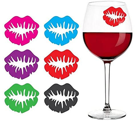 Segnabicchiere Silicone 6pcs marcatore di Vetro in Silicone Creativo Ananas marcatore Fascino Bicchiere di identificazione Etichette for Tazze cartellini for Feste (Color : 2, Size : S)