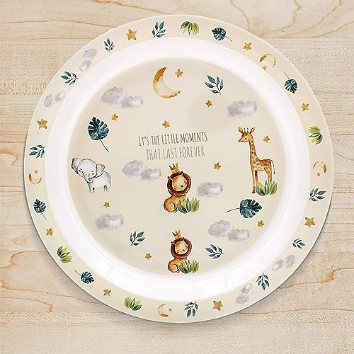 Little Moments Childrens Mealtime Dinner Snacks Dessert Plate Lightweight for Kids Toddlers