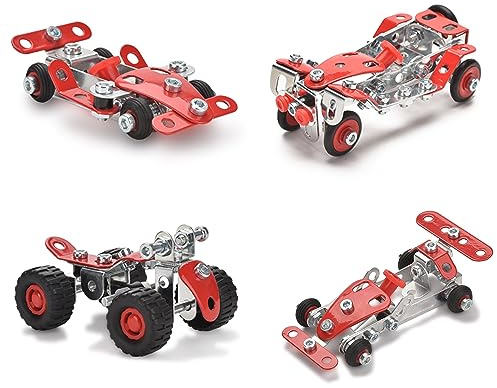 Ferthor Fun Racing Car STEM Toy Sets for Boys Ages 8-12, Metal Building Kit,STEM Building Toys for Boys Age 8-12,Roadster Red Vehicle Car Model for Kids 8 9 10 11 12-16 Years Old（265PCS）