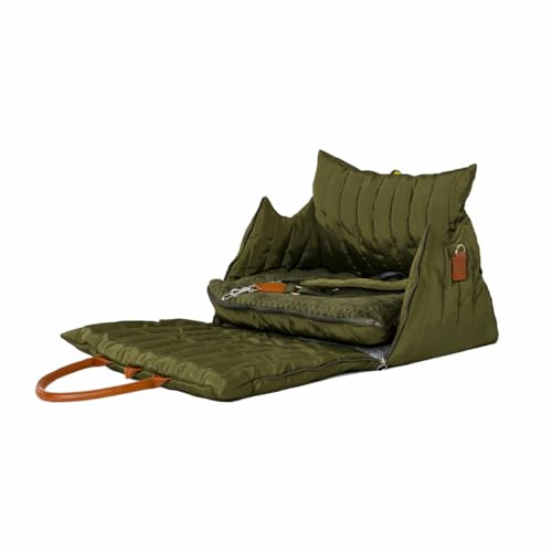 Flying Dog Hundetasche Sunny 3-in-1 Tragetasche, Autositz & Reisebett für kleine Hunde bis 10 kg. Olivgrün-Stylisch-Sicher & komfortabel