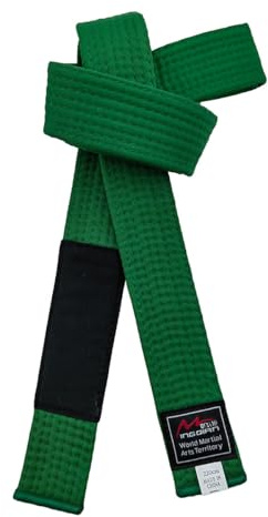 Brasiliansk Jiu-Jitsu bälten ungdom BJJ klass system under 16 år gammal bredd 4 cm barn vit grå gul orange grön remsabälte, grön, 260 cm, gRÖN, 260cm