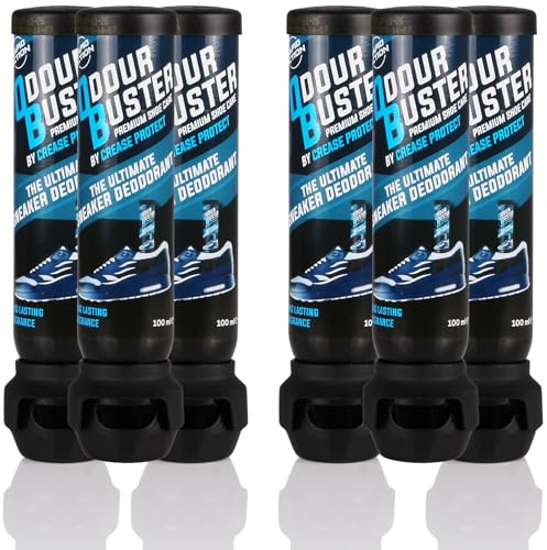 Odour Buster Shoe Deodoriser Spray - Eliminates Trainer & Shoe Odours - Perfect for Football Boots & Smelly Shoes - Anti Odour Freshener (100 g (Pack of 6))