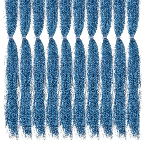 PATIKIL Crystal Flash Filo Da Pesca A Volo, 10 Pezzi Kit Materiale Per Legatura Mosche Lucente Filo Olografico Per Creare Esche Da Pesca A volo Secca, Blu
