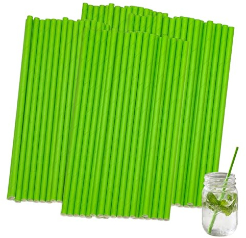 Pajitas de Papel Desechables, Cañitas de Cartón Multicapa Resistentes