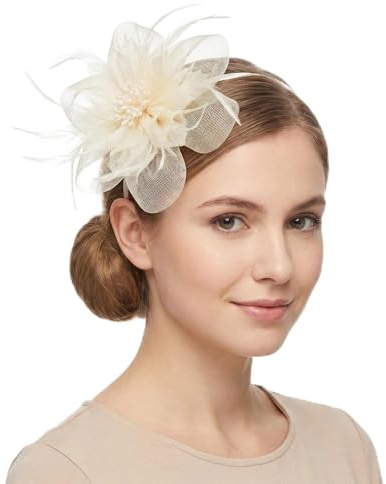 Mtbricey Vintage Mesh Feather Fascinator Mini Top Hats Hair Clips Elegant Ladies Formal Headwear Suitable for Weddings Royal Ascot Proms Cocktail Evenings and Afternoon Tea Events