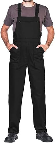 ProWear Arbeitslatzhose Herren Arbeitshose Latzhose, Schwarz, Gr.- L