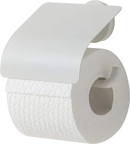 Tiger Urban Toilettenpapierhalter mit Deckel, schwenkbar, Farbe: Weiß, mit austauschbaren Dekor-Ringen zur individuellen Gestaltung, 14x13 cm