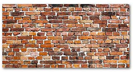 Tulup Glass Picture Wall Art - 100x50cm - Tempered Glass Decoration - Print for Living room Bedroom - Toughened Glass Image - Glass picture Wall Art - Brick wall