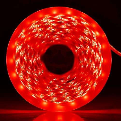iNextStation Striscia LED Rosso 5M, 12V SMD2835 300LEDs Nastro LED