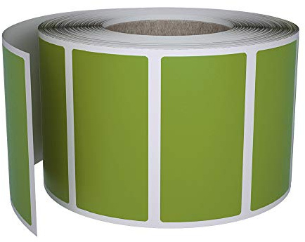 Royal Green Lot de 500 rouleaux d'autocollants rectangulaires à code couleur – Étiquettes d'écriture pour dossiers et organisation, autocollants de 4 x 1,9 cm pour écrire sur des étiquettes