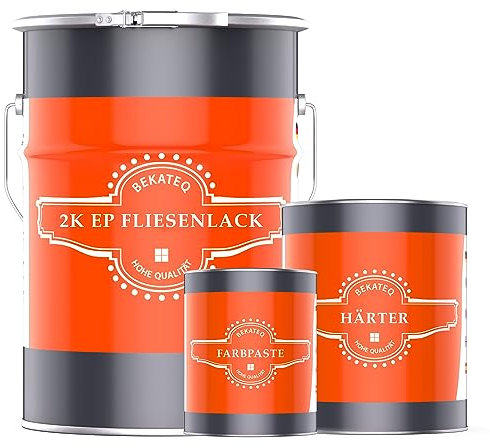 BEKATEQ 2K Fliesenfarbe für Boden- und Wandfliesen, 2,5kg Altrosa seidenglänzend, außen & innen - geruchsarm, entlüftet, wasserfest, schnelltrocknend, hochdeckend - Für Küche, Bad, Garage BK-721F