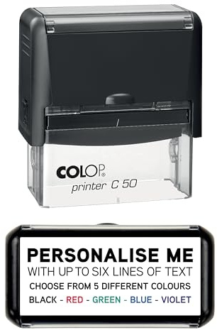 70 x 30mm - Premium Personalised Custom Made Self-Inking Business Company Address Rubber Ink Stamp - Up to 6 Lines of Customised Text