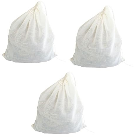 Garneck Lot De 3 Grands De Rangement pour Fruits en Maille avec Cordon De Serrage De Rangement De Voyage avec Filtre