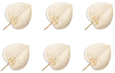 HERSIG - Pack 6 Pay Pay de Palma Color Natural | Pack 6 Abanico PAI PAI de Palma 40x30cm