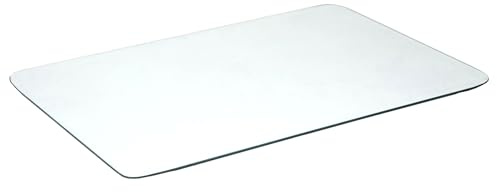 Plateau rectangulaire 120 x 60 cm en Verre trempé Transparent aux Angles arrondis épaisseur 1 cm - Dessus de Table résistant pour Consoles Bureaux et Meubles