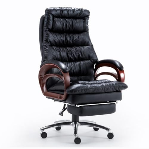 HTERWQEA Silla Oficina ejecutiva Cuero con Respaldo Alto y reposapiés, Altura Ajustable, ergonómica, for computadora, Negocios, Deportes electrónicos, cómoda for Salas Estudio y transmisión en