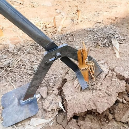 Extractor de Postes Herramienta para Extraer Raíces de Árboles de Maíz, Extractor de Árboles de Palanca con Cepillo Pequeño, Equipo de Extracción Sin Esfuerzo para Postes de Madera(L 132 cm (52in))