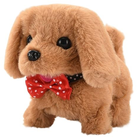 Générique Cucciolo Robot Interattivo, Cane in Peluche, Che Mescola la Coda con Movimento di Salto, Compagno di Peluche Morbido con Occhi LED, Giocattolo elettronico per Animali Domestici