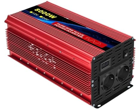 Convertidor Inversor Corriente Onda Sinusoidal Pura 24 V A 220 V 3500 W con Enchufe Europeo con LED Inversor Corriente(24V 50HZ,8000W)