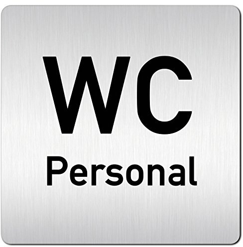 Türschilder24 XXL Schild - Türschild (B) • 125 x 125 mm • Personal WC Toilette • 1,5 mm Aluminium Vollmaterial • 100% Made in Germany (Personal + WC)