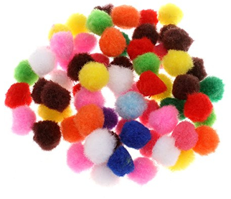 Perlin – pompoms pompon 20 mm – 2 cm blandade färger tofs sy färgglada Tilda hantverk gräns bollar fluffiga plyschbollar för roligt gör-det-själv kreativt hantverk (20 mm 125 st)