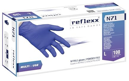 Reflexx N71/L Guanti in Nitrile Ipoallergenici Senza Polvere – gr. 4,2 (M)